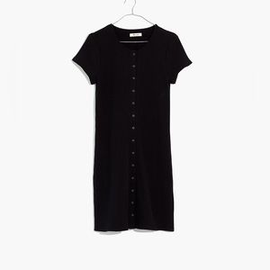 Madewell Button-Front Ribbed Mini Dress